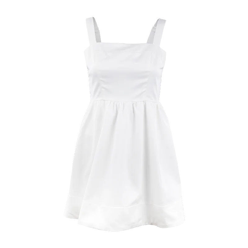 White Strap Flare Dress