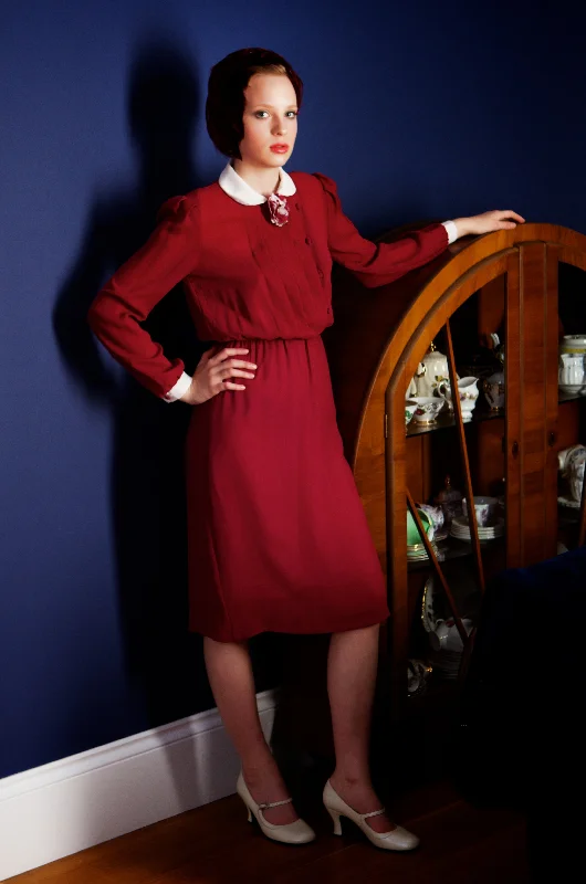 1980s does 40s Chiffon Secretary Dress