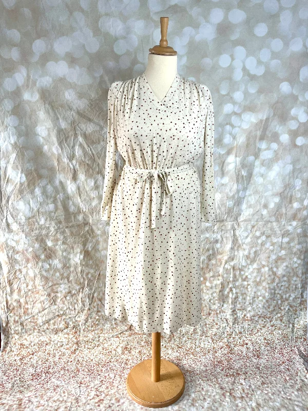 1980s German Ditsy Print Tiffany Angora Knit Dress
