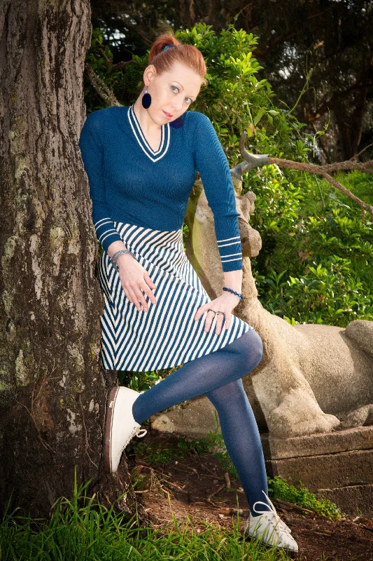 1970s Aristo Kat Stripe Knit Dress