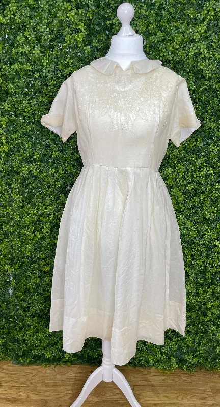 1950s Paquita's Organza Occasion Dress With Embroidery Detail