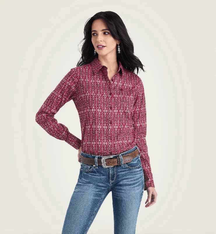 Ariat Women's Kirby Stretch Alma Multi Color Long Sleeve Western Shirt 10042177 Fashionable Draped Short Sleeve