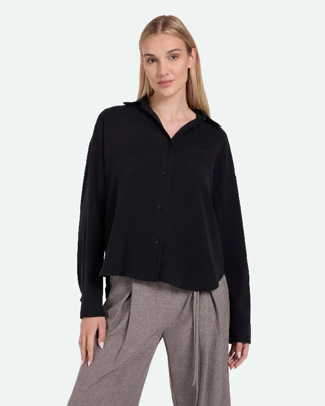 Avias 3780 Shirt - Black Relaxed Fit Short Shirt
