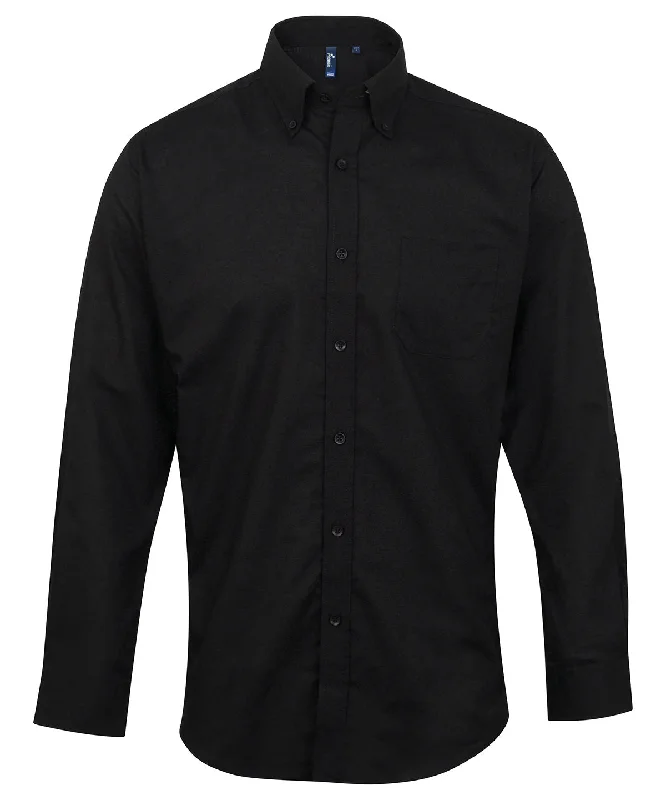 Black - Signature Oxford long sleeve shirt Cozy Loose Fit Short Sleeve