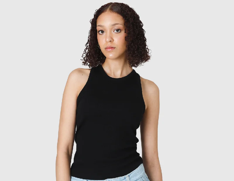 Carhartt WIP Women's Porter A-Shirt / Black Stylish Split-Hem Short Shirt