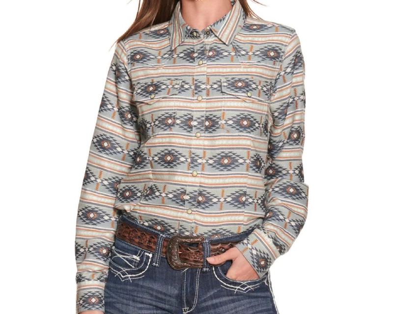 Ariat Women's  REAL  Creekside Snap Long Sleeve Western Shirt 10042293 Comfortable Flowing Short Sleeve