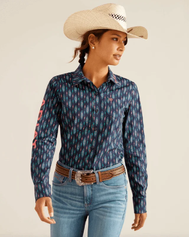 Ariat Women's Team Kirby Backwoods Stretch Long Sleeve Western Shirt 10048753 Classic Denim Short Sleeve Ariat Women's Team Kirby Backwoods Stretch Long Sleeve Western Shirt 10048753 Classic Denim Short Sleeve
