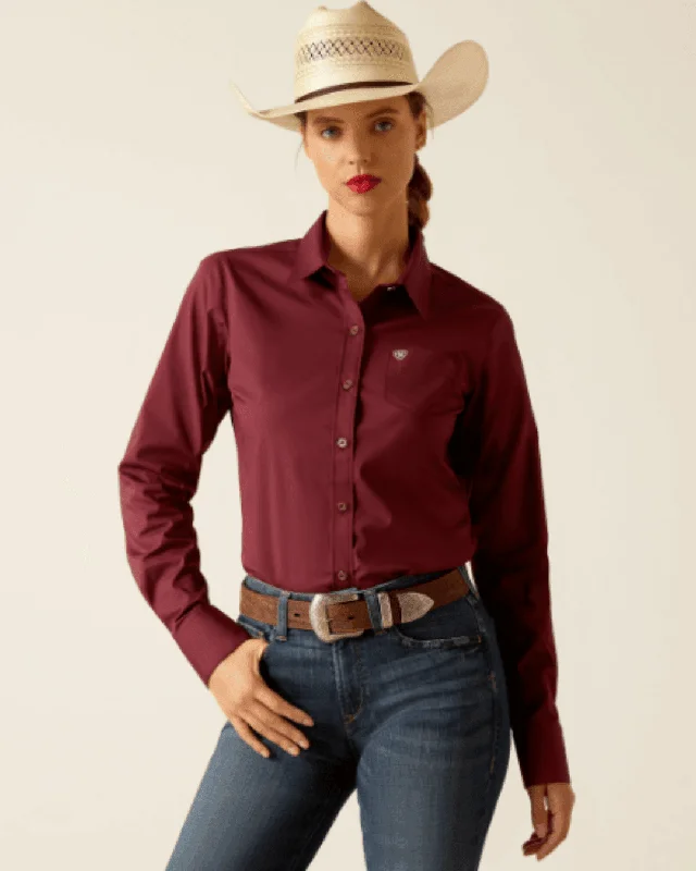 Ariat Women's Kirby Burgundy Stretch Long Sleeve Western Shirt 10048885 Chic Button-Up Short Shirt Ariat Women's Kirby Burgundy Stretch Long Sleeve Western Shirt 10048885 Chic Button-Up Short Shirt