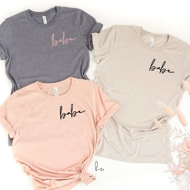 Minimalist bride bridesmaid shirts- bachelorette party shirts- brides babes bride tribe squad- bridal party shirts- gifts for bridesmaid tee Modern Fit Short Sleeve