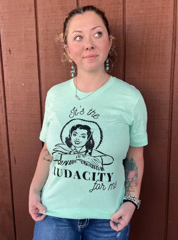 Painted Cowgirl Mint Green “It’s The Audacity For Me” Tee Shirt PCMA10 Stylish Round Neck Shirt Painted Cowgirl Mint Green “It’s The Audacity For Me” Tee Shirt PCMA10 Stylish Round Neck Shirt