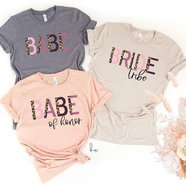 Leopard cheetah print bridesmaid shirts- bachelorette party tee- brides babes bride tribe squad- bridal party shirts- gifts for proposal box Stylish Printed Short Shirt Leopard cheetah print bridesmaid shirts- bachelorette party tee- brides babes bride tribe squad- bridal party shirts- gifts for proposal box Stylish Printed Short Shirt