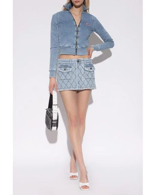 Diesel Sweat Shirt Denim Classic Cropped Short Sleeve