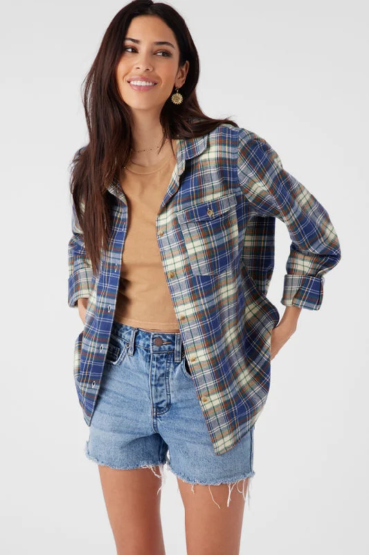 ONeill NASH FLANNEL STANDARD FIT SHIRT - SLATE Trendy Short Sleeve Tunic