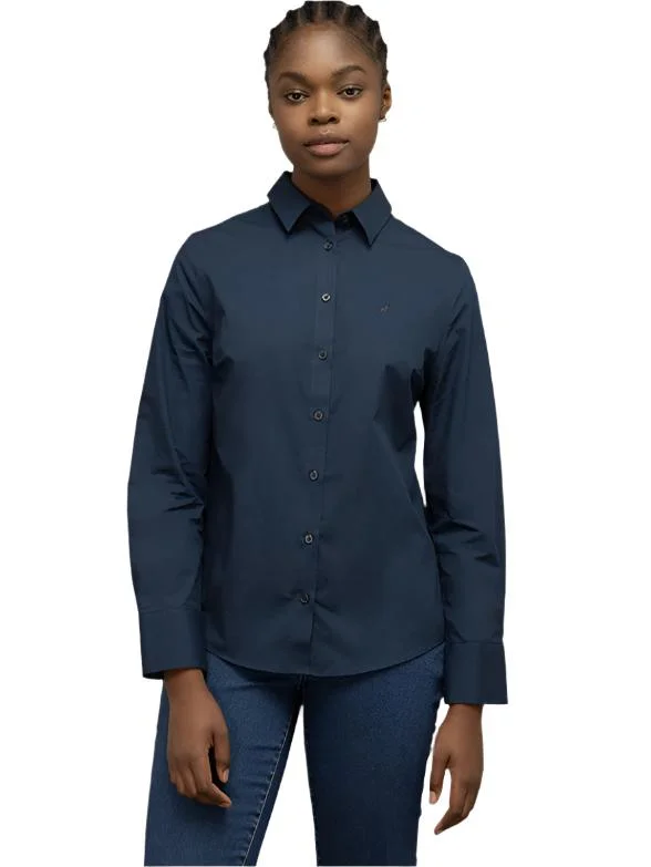 Polo 0049115 Wmn Kate Ls Shirt Navy Modern Casual Short Sleeve