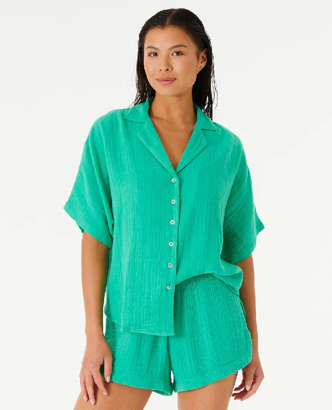Premium Surf Short Sleeve Shirt Chic Embellished Short Sleeve