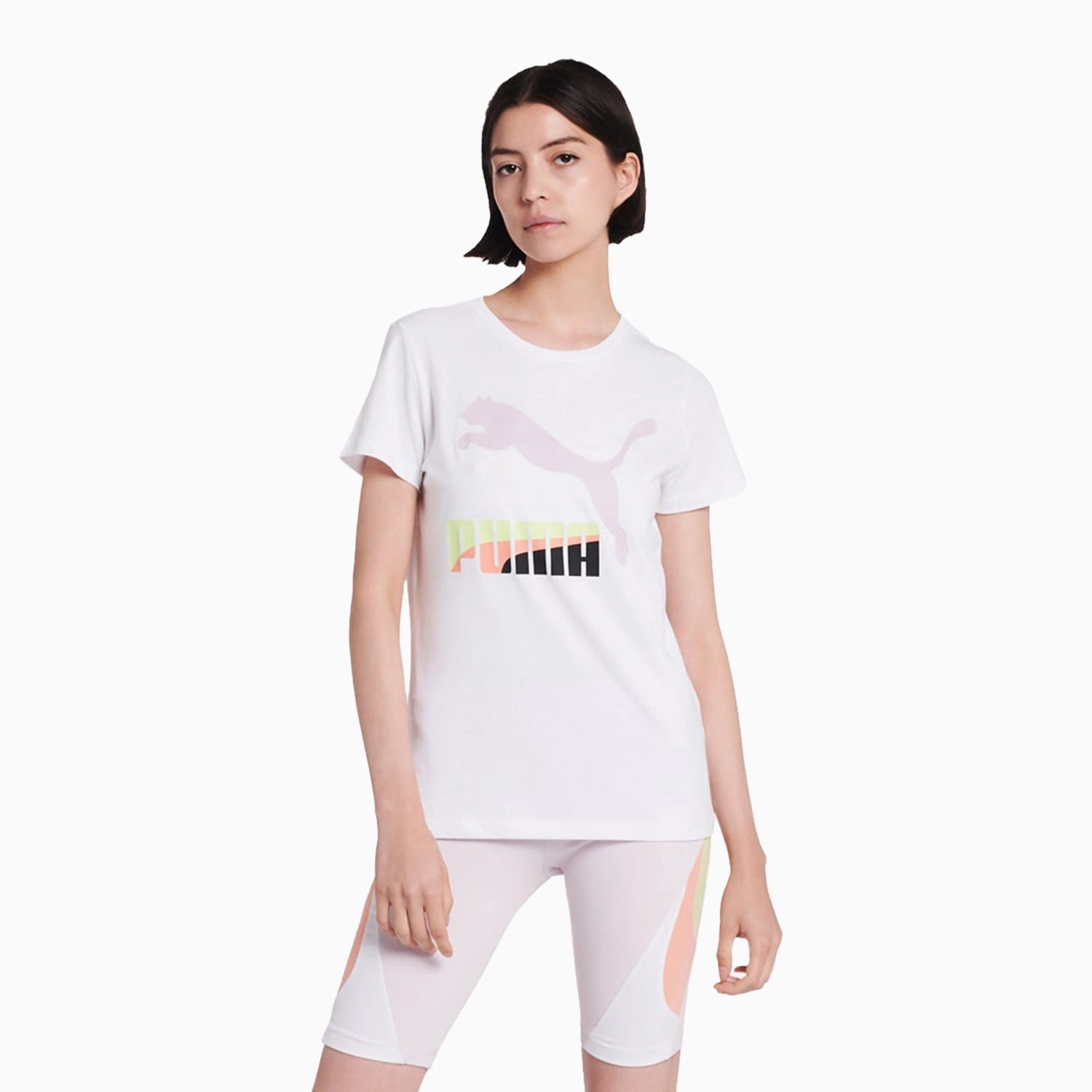 Women's Mismatch Logo T Shirt Comfortable Summer Short Shirt