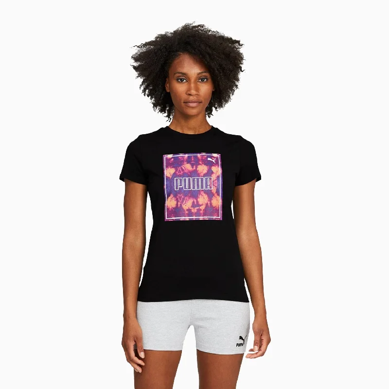 Women's Tie Dye T Shirt Elegant Lace Short Sleeve
