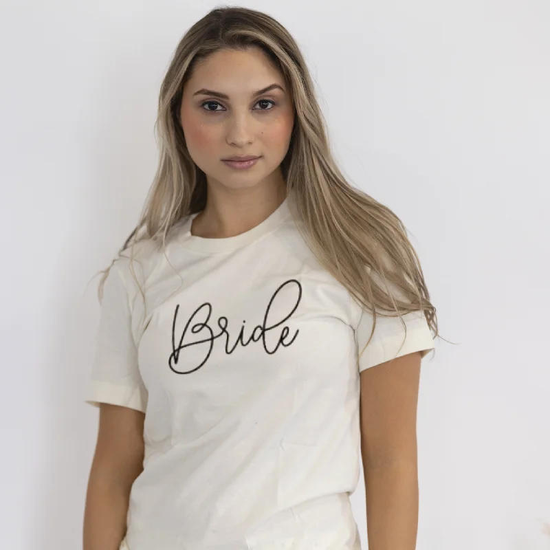 Bride bachelorette party shirt Stylish Striped Short Sleeve