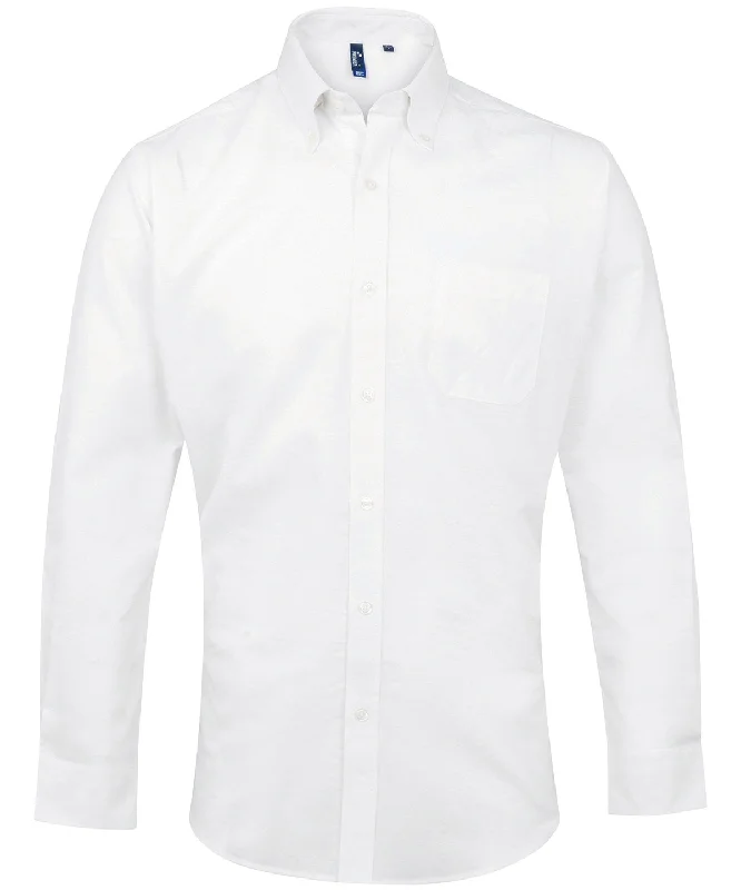 White - Signature Oxford long sleeve shirt Comfortable Fitted Short Sleeve