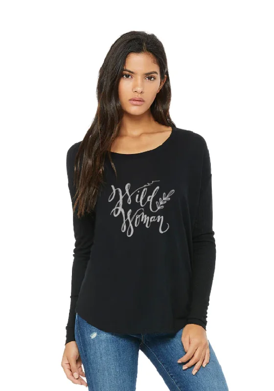 Wild Woman Long-Sleeved Shirt Classic V-Neck Short Shirt
