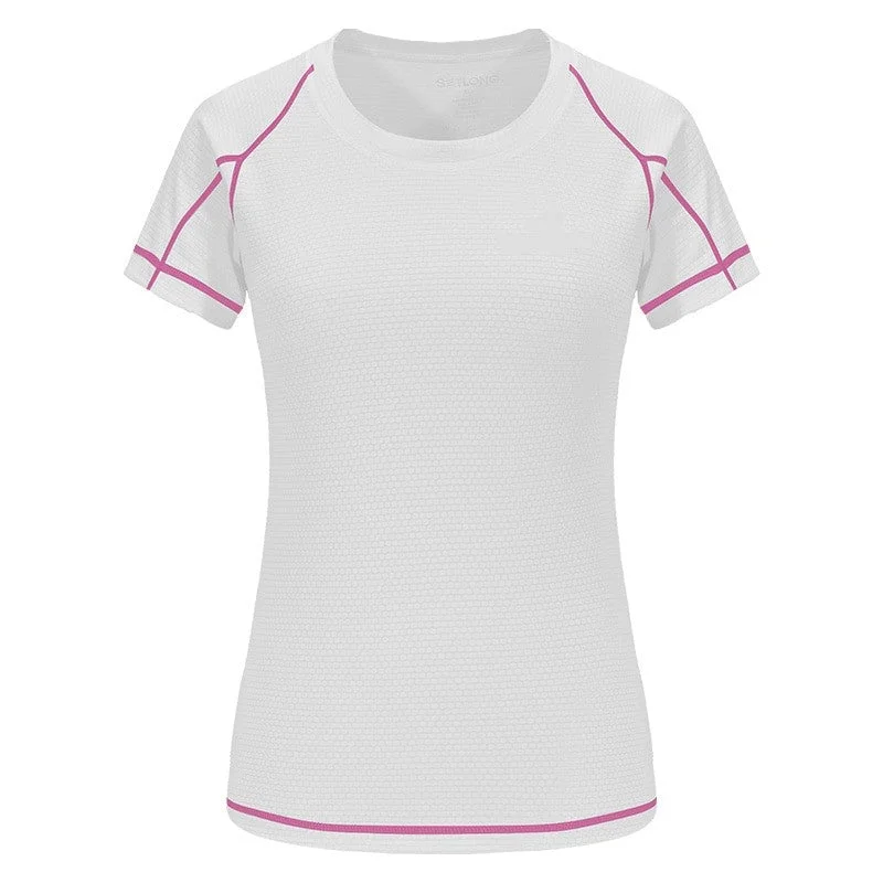 Womens Moisture Wicking Sports Shirt Breathable 5 Colors 6 Sizes Stylish Short Sleeve Top Womens Moisture Wicking Sports Shirt Breathable 5 Colors 6 Sizes Stylish Short Sleeve Top