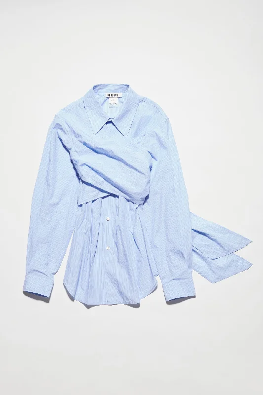 Wrapover Shirt Comfortable Peplum Short Shirt