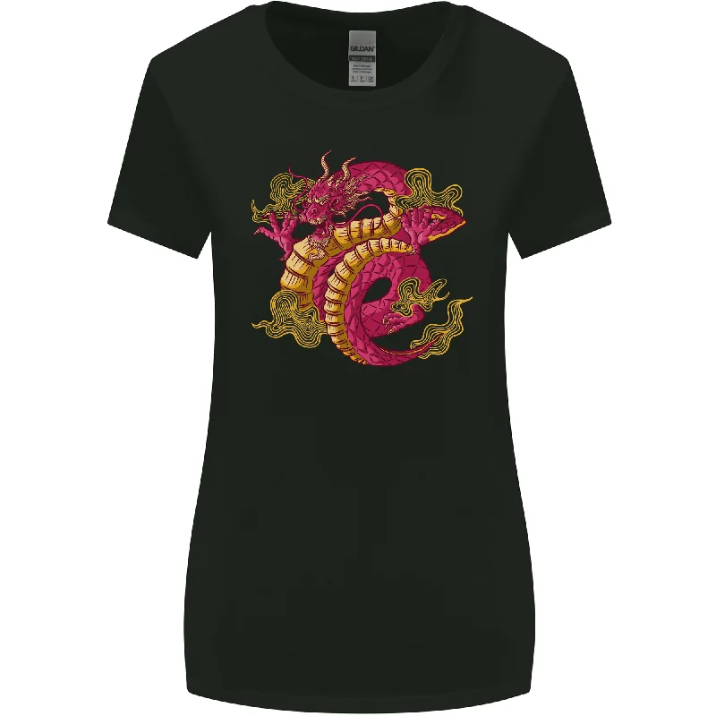 A Chinese Dragon Womens Wider Cut T-Shirt Terry Blend Velvet Blend Canvas Blend