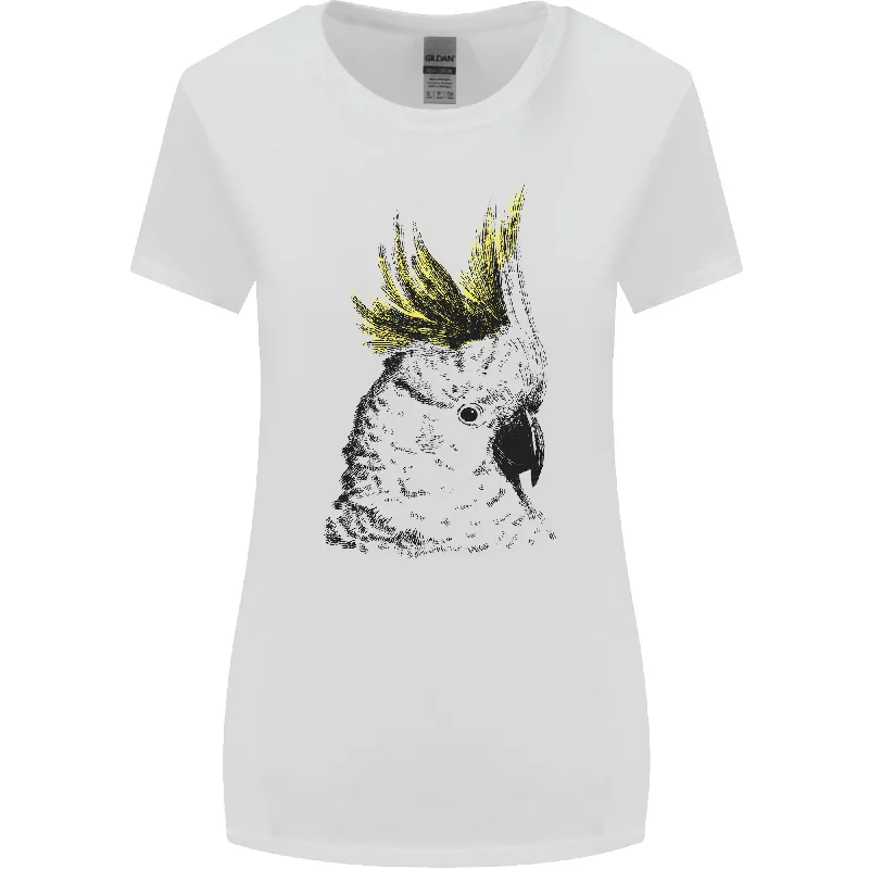 A Cockatoo Bird Womens Wider Cut T-Shirt Front Pockets Side Pockets Patch Pockets