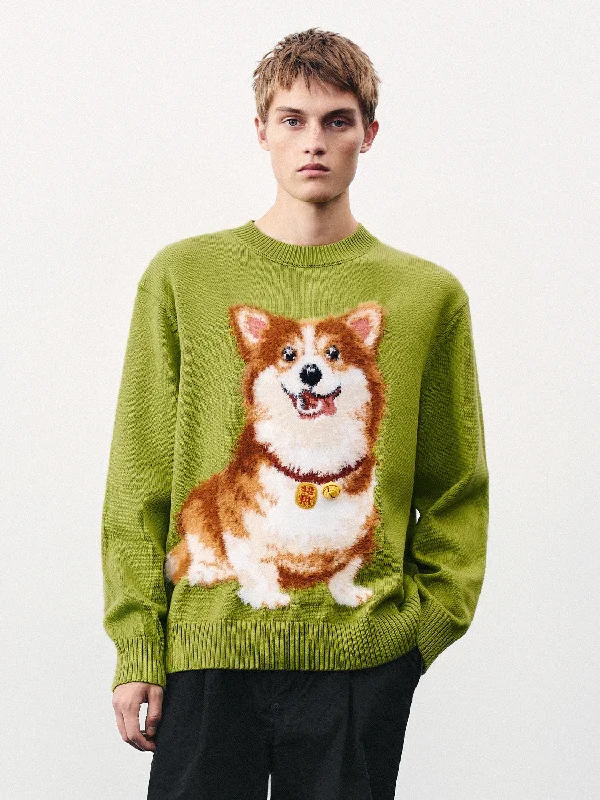 Animal Embossed Looose Knitted T-Shirt Striped Floral Plaid