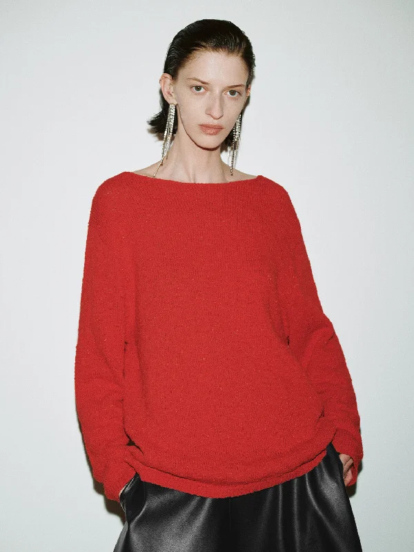 Crew Neck Loose Knitted T-Shirts Casual Formal Business