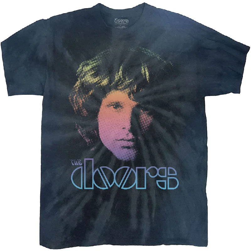 The Doors | Official Band T-Shirt | Jim Halftone Gradient (Dip-Dye) Chenille Blend Fleece Blend Nylon Blend