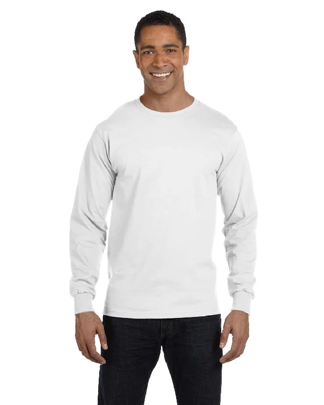Gildan 50/50 Long Sleeve T-Shirt | White Lace Blend Ribbed Blend Corduroy Blend