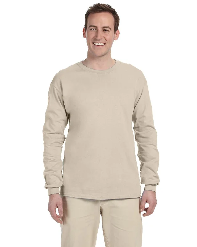 Gildan Ultra Cotton Heavyweight Long Sleeve T-Shirt | Sand Mesh Fabric Canvas Fabric Denim Fabric
