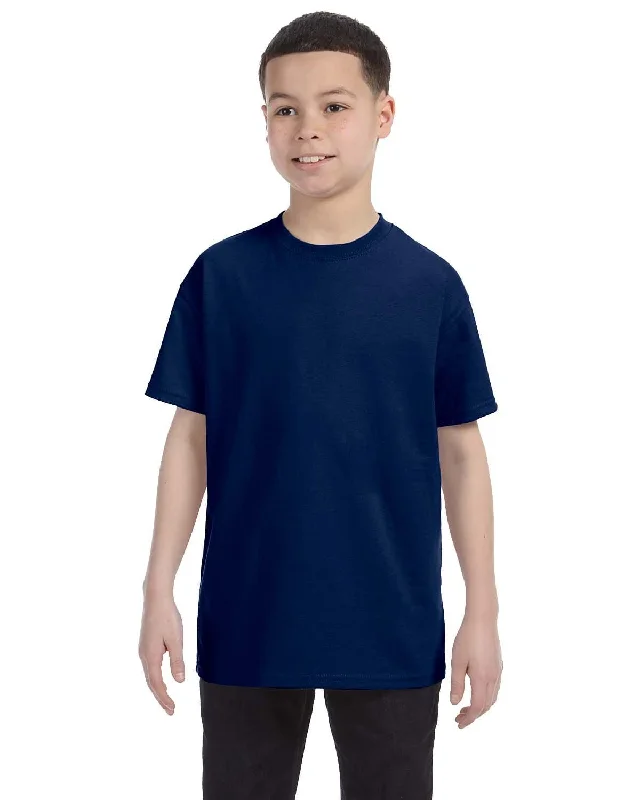 Gildan Youth Lightweight 100% Cotton T-Shirt | Navy Terry Blend Velvet Blend Canvas Blend