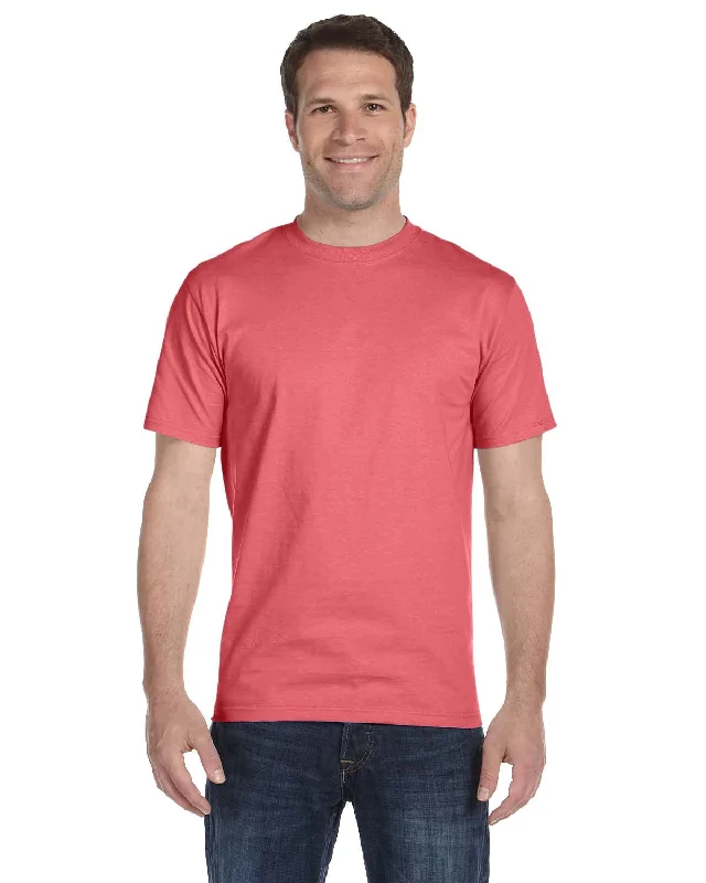 Hanes ComfortSoft 100% Cotton T-Shirt | Charisma Coral Satin Blend Silk Blend Wool Blend