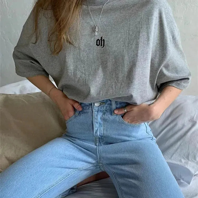 Hirsionsan Simple Soft Cotton T-shirts for Women Summer Loose Short Sleeve Basic Hooded Caped Shawl Collar