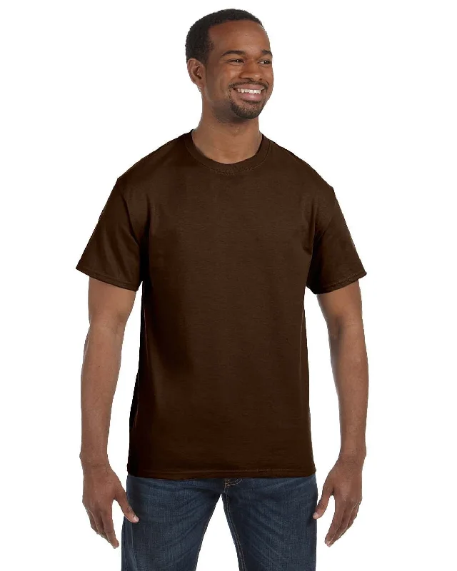 Jerzees Heavyweight 50/50 T-Shirt | Chocolate Boxy Fit Fitted Loose