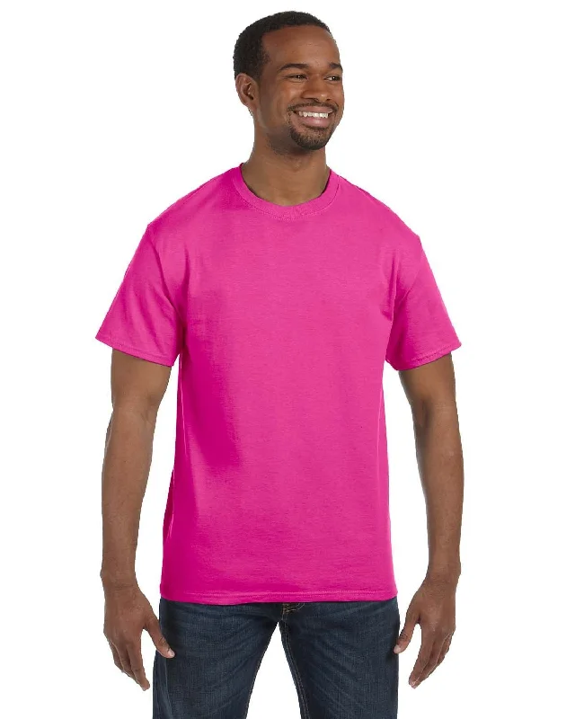 Jerzees Heavyweight 50/50 T-Shirt | Cyber Pink Cashmere Blend Cotton Blend Poly Blend