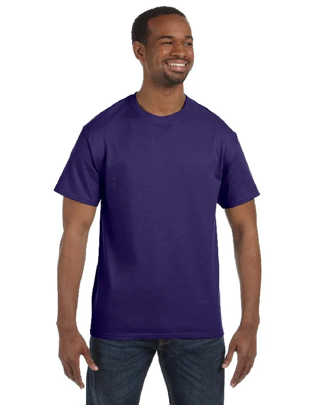 Jerzees Heavyweight 50/50 T-Shirt | Deep Purple Asymmetrical Pockets Print