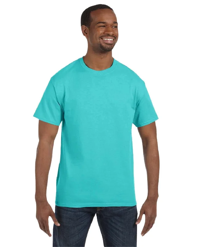 Jerzees Heavyweight 50/50 T-Shirt | Scuba Blue Welt Pockets Slit Pockets Flap Pockets