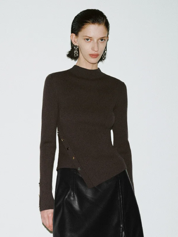 Knitted T-Shirts Hooded Caped Shawl Collar