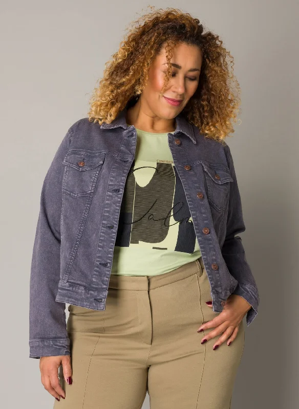 Mintgrünes T-Shirt mit kurzen Ärmeln Print Jacquard Patchwork