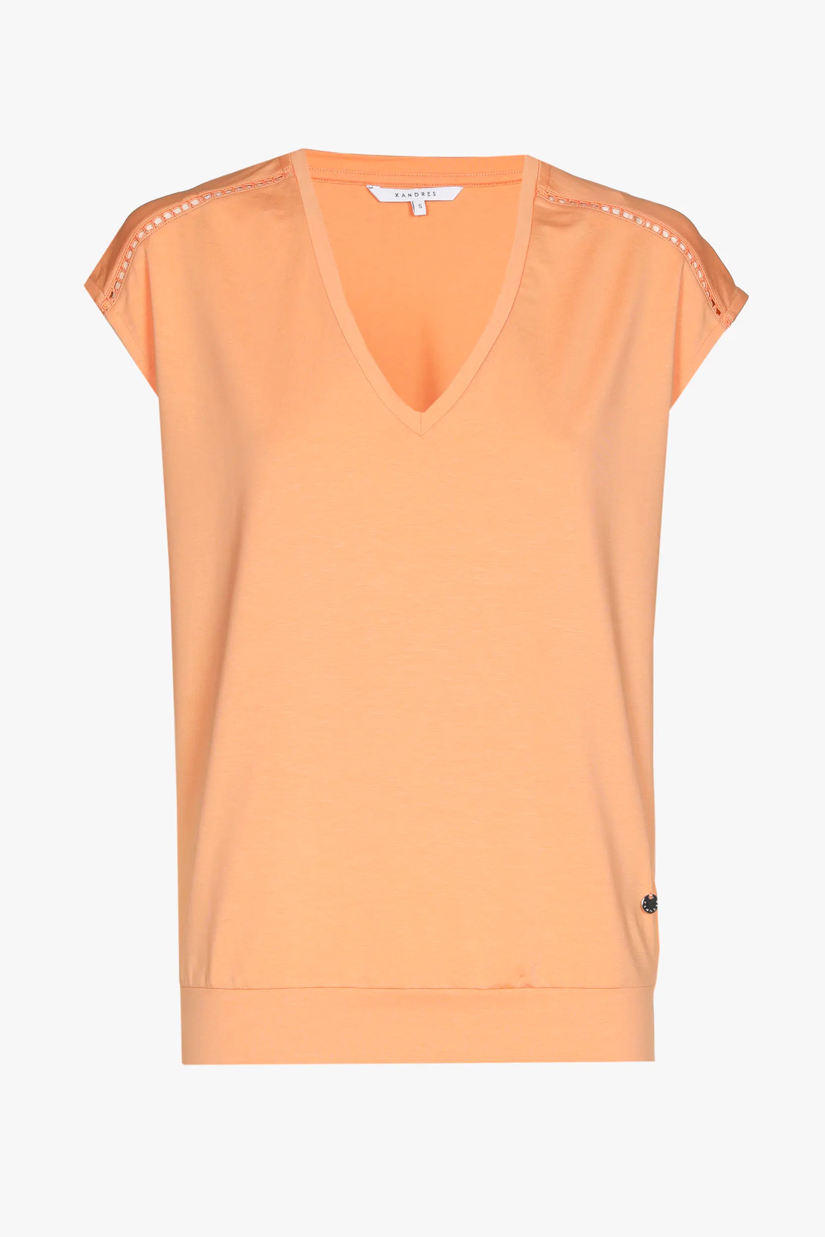 Pfirsichfarbenes T-Shirt mit Flügelärmeln Anti-Shrink Durable Soft