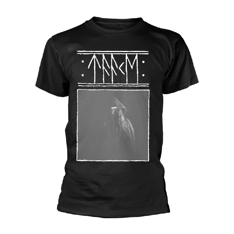 Taake Unisex T-shirt: Stridens Hus (back print) Houndstooth Herringbone Solid