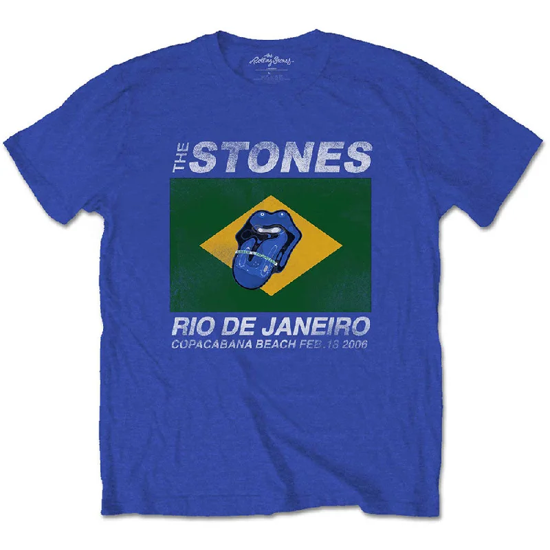 The Rolling Stones | Official Band T-Shirt | Copacabana Blue (Small) Thin T-Shirt Open Front Quick Dry