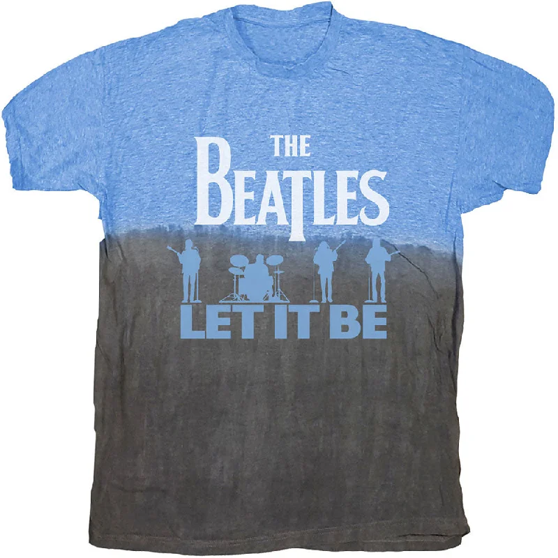 The Beatles | Official Band T-Shirt | Let It Be Split (Dip-Dye) Embroidered Appliqued Beaded