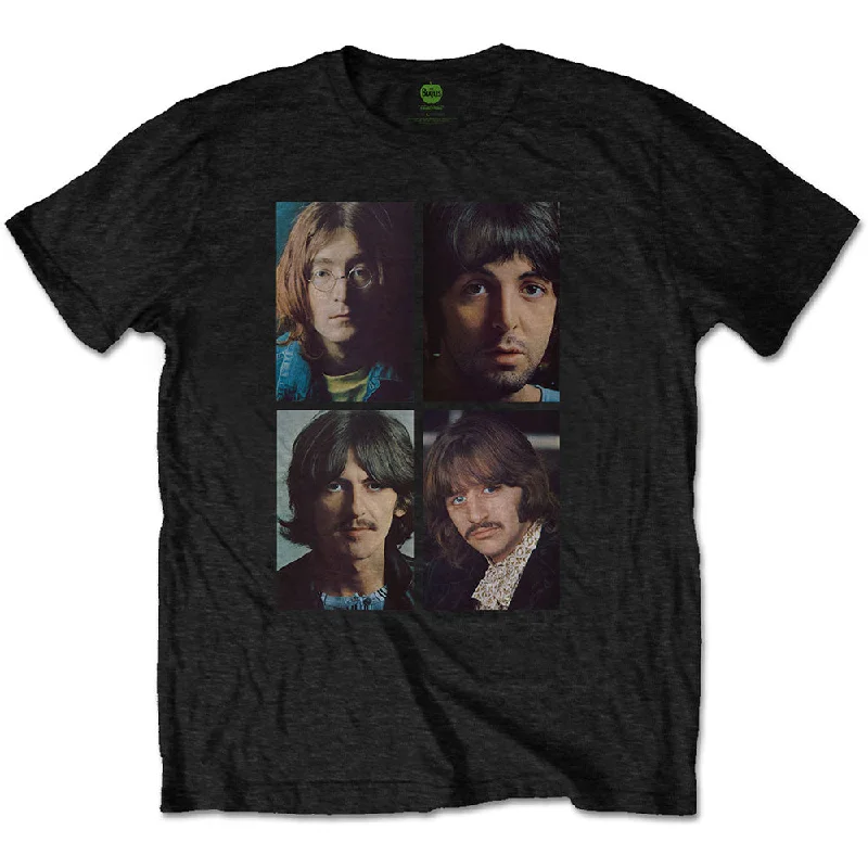 The Beatles | Official Band T-Shirt | White Album Faces (Back Print) Fleece Fabric Down Fabric Feather Fabric