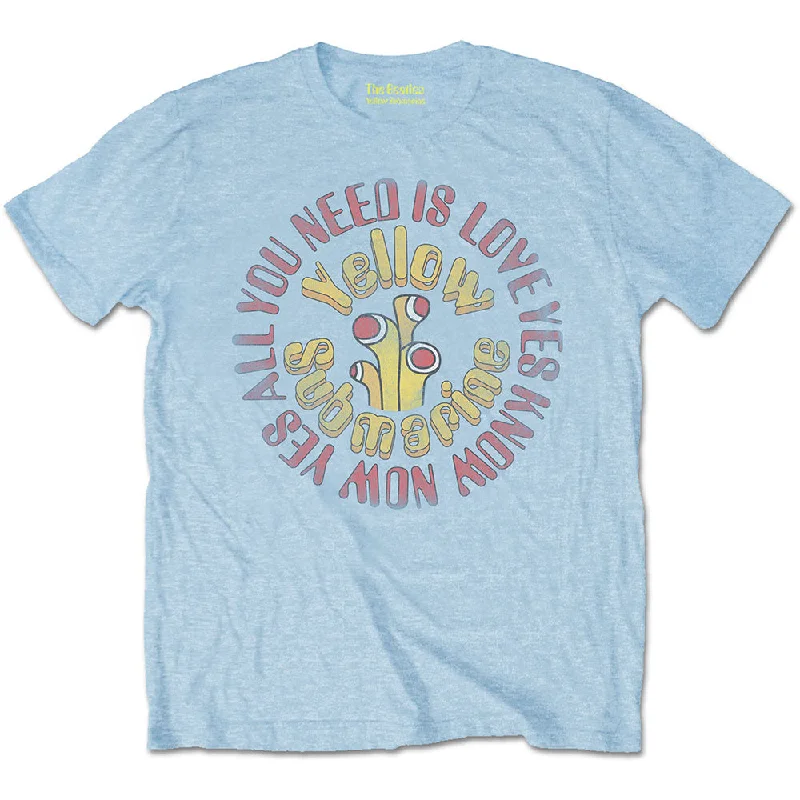 The Beatles | Official Band T-Shirt | Yellow Submarine AYNIL Circle Vintage Mesh Blend Leather Blend Suede Blend