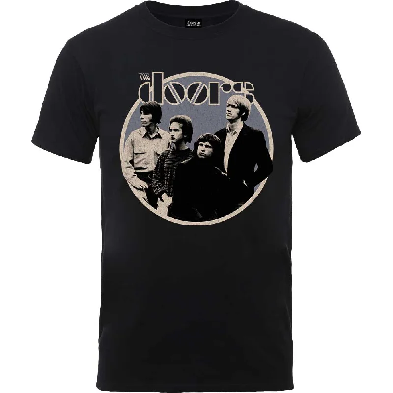 The Doors | Official Band T-Shirt | Retro Circle Jersey Fabric Tulle Fabric Batik Fabric