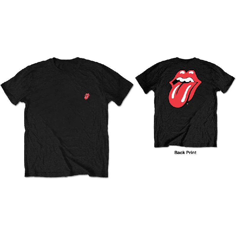 The Rolling Stones | Official Band T-Shirt | Classic Tongue (Back Print) Graphic Embroidered Appliqued